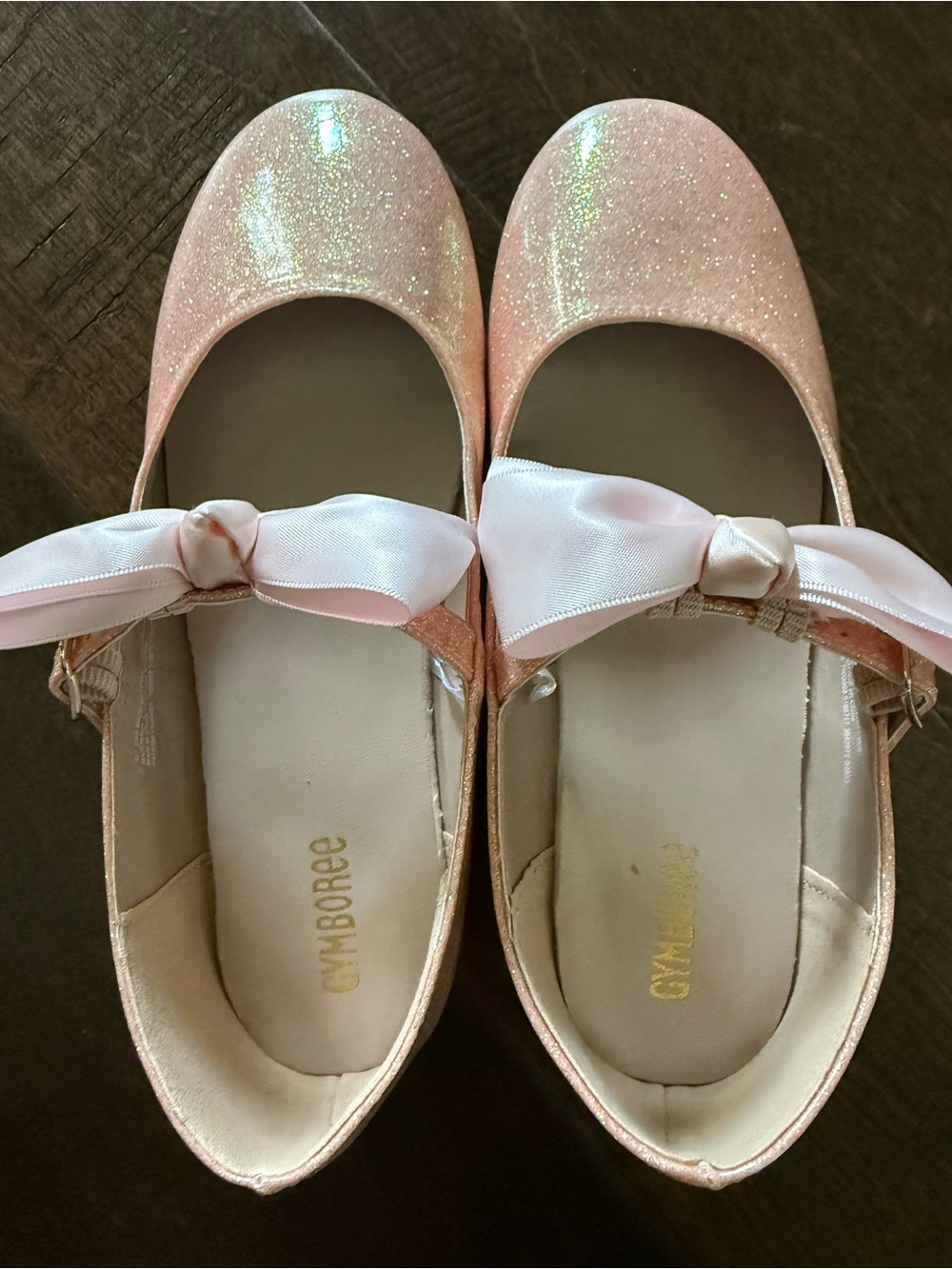 Gymboree Sparkling Light Pink Bow Mary Jane Flats